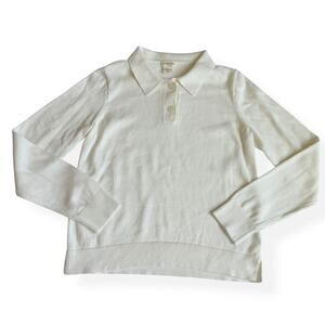 Crewcuts Boys Ivory Cotton Sweater Polo Large 10/11